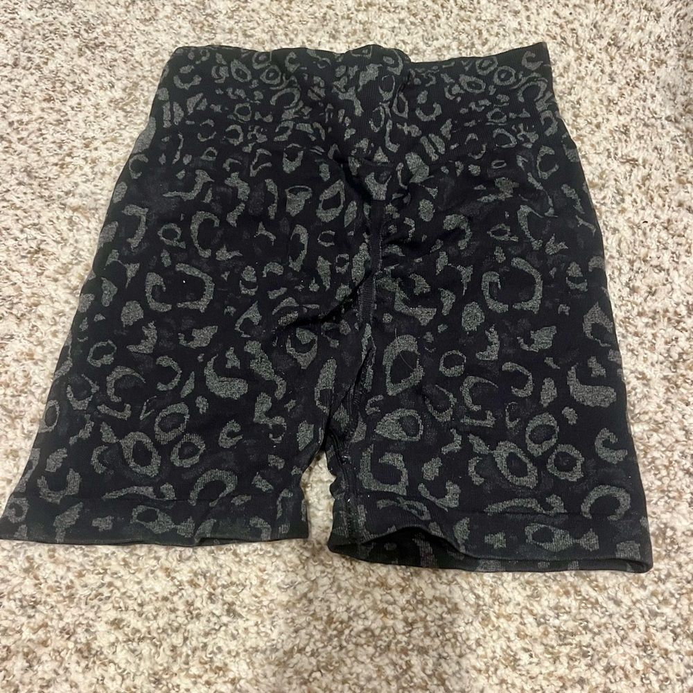 Black and Gray Leopard Print Shorts